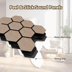 Hexagon Acoustic Wall Panels, Self-Adhesive Sound Absorbing Wall Panel by ARMURO, 4 Pack Covers 19.27 Sq Ft, Peel and Stick Noise Reducing for Home Office Studio Bedroom Wall Decor