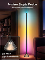 Tyute Corner Floor Lamp, Smart RGB LED Corner Lamp with App & Remote Control, Music Sync, Scene Modes, Modern Ambient Lighting Floor Lamp for Living Room, Bedroom, Gaming Room Decor