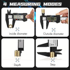 Simhevn Electronic Digital Caliper and Measuring Tape,6 Inch/150mm Digital Micrometer with Large LCD Screen, Easy Switch from Inch/mm，60 Inch/150cm Measuring Tape for All-Purpose Household
