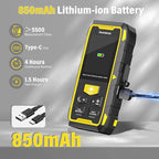 IKOVWUK Dual Laser Measuring Tool, 393FT/120M Bilateral Laser Distance Meter 6 Unit Switching, Rechargeable Digital Laser Measure with Backlit LCD Display, Angle Sensor, Multiple Measure Mode