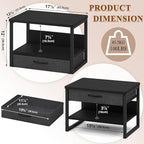 MARTY Printer Stand with Storage Drawer for Desk, 2-Tier Desktop Printer Stand Shelf Organzier for Home Office Printer Riser Under Desk Small Printer Table for Fax Machine Copier Scanner (Black)
