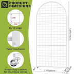 VGMiu Grid Wall Panel 1PCS Display Stand 2.6' x 5.8' FT White Grid Wall Panels Movable Retail Display Racks Floorstanding Gridwall Heavy Duty with Wheel for Art Craft Photo Displays Fair Trade Show