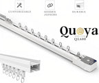 Quoya QL600 Smart Electric Curtain Track, Motorized Motor, Adjustable Track Length, Compatible with Alexa, Google, Siri, Apple Watch (QL600, up to 196 inches (5m))