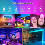 CHARKEE LED Strip Lights 200ft (2 Rolls of 100ft). 24V 5050 Ultra Long Super Bright Smart Light Strips with APP Control. 24keys Remote Music Sync Color Changing Led Lighting for Bedroom, Decoration