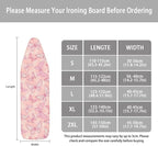 ZCFYGDX Breathable Ironing Board Cover Decor, Resist Scorching & Staining, 15x54 Wear & Soil Resistant Covers, Elastic Edges,3 Fasteners,Anti-Scorch Polyester Butterfly Pattern Pink Print
