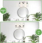 Guliaofo 3-Light Brushed Nickel Vanity Lights, E26 Modern Bathroom Light Fixtures with Clear Glass Shade, Wall Lamps for Mirror Kitchen Hallway Cabinet Living Room Sconces Lights