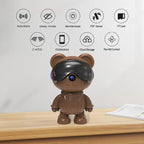 dzcctvipc Cute Bear 2K Robot & Pet Camera – Hidden Indoor Security, Motion & Baby Cry Detection, Privacy Mode, 5G Dual-Band, Pan & Tilt, Full HD Night Vision, 24/7 Recording, 2-Way Audio