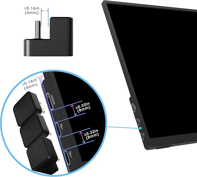 Kado 180 Degree Mini HDMI to HDMI 4K 60Hz Adapter U Shaped Mini HDMI Male to HDMI Female Extender Converter for Portable Monitor, Laptop, Tablet, Camera and Projector (Short Side Inward Down Angle)