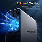 GOLDENMATE 1000VA/600W Lithium UPS Battery Backup and Surge Protector, Backup Battery Power Supply with LiFePO4 Batteries(153.6 Wh), Sinewave UPS System, 10 Years Lifespan, 8-Outlets, LCD Display