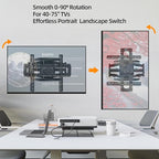 WANDEMEI Rotating TV Mount for 40-75 Inch LCD LED OLED Screen, Vertical and Horizontal Wall Mount, Swivel & Tilt & Extend & Leveling, MAX VESA 600x500mm, Holds up to 100 Lbs, DY639XZ