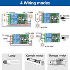 DieseRC 2 Channels WiFi Smart Switch, DC 5V 12V 24V 36V Passive Output Relay Module Ewelink APP WiFi Control Compatible with Alexa/Google Home, Inching/Self-Locking Switch