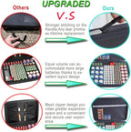 YAWEWYA Battery Organizer Storage Case with Tester:Battery Holder Box Garage Organizer Battery Vault Daddy Box with Zipper Mesh Pocket Fit for 18650 Batteries AA AAA C D 9V etc