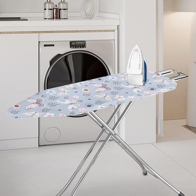 ZCFYGDX Butterfly Cherry Blossom Print Ironing Board Cover Decor - 14 x 45 inch Elastic Edge 3 Bottom Nylon Buckle Straps, Stain Resistant & Resistant Scorch, Easy Installation Cover