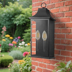 Dusk to Dawn Outdoor Lighting, Black Exterior Lighting Fixtures, 20.6’’ Outdoor Wall Sconce, IP65 Waterproof, Weather-Resistant, Outside Lights for House, Porch, Garage – E12 Bulbs Not Included