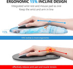 Mouse Pad Wrist Support, Laokiiy 2 in 1 Keyboard Wrist Rest+ Ergonomic Mouse Pad, Non-Slip Wrist Rest for Computer Keyboard, Made Easy Typing & Relieve Wrist Pain(White Gold Beach Marble)