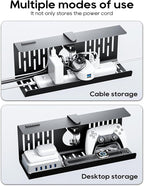 NODOCA No Drill Under Desk Cable Management Tray, 14'' Wire Management, Punch-Free Clamp on, Metal Cable Tray, Wire Organizer Under Desk, Under Desk Basket for Office and Home, Black