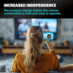 EZclicker TV Remote for Seniors, Extra Simple Big Button Remote (Black) Works with Major TV Brands, NOT for Streaming (2xAAA Batteries Not Included)