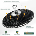 ACOHOOK Smart 320W LED High Bay Light with Motion Sensor, 48000lm (Eqv.1200W MH/HPS) High Bay LED Shop Light 100-277V Commerical Grade UFO Lights（Remote Buy Separate）