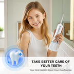 ZUAMEGURechargeable Water Flosser for Teeth Cleaning - Designed for Teeth, Portable Oral Irrigator, IPX7 Waterproof, Includes 5 Professional Tips - Ideal for Daily Oral Care and Family Travel Use