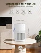Air Purifer for Home, True HEPA Air Purifier for Bedroom, Air Cleaner for Pet Dander, Quiet Sleep Mode, Portable Air Purifier for Office, Odor, Dust, Smoke