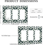 Bvtewkhz Green Luxury Modern Cubic Marble 3 Gang Triple Rocker Decorative Light Switch Covers Electrical Faceplate Switch Plates for Bathroom Kitchen Home