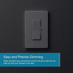 Lutron Diva Smart Dimmer Light Switch for Caseta Lighting (Lutron Smart Hub Required), for LED Lights, 150W, Single-Pole/3-Way, No Neutral, White, 9 Pack