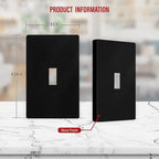 ENERLITES Screwless Toggle Switch Wall Plate, Child Safe Light Switch Cover, Standard Size 1-Gang 4.68" x 2.93", Unbreakable Polycarbonate Thermoplastic, UL Listed, SI8811-BK, Glossy, Black