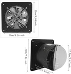 XUFOPLY 7.68 Inch Exhaust Fan, 110V 80W Wall Mounted Vent Fans 2600RPM Kitchen Bathroom Windows Fan Metal Extractor Fan for Attic, Garage, Window Ventilation (Black, 7.68 Inch)