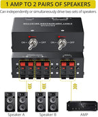 PROZOR 2-Zone Speaker Switch Box, 2-Way Amp/Speaker Selector with Independent A/B Control, Passive Stereo Switcher for Amplifier and Receiver, 150W RMS per Channel, Support 4–16Ω Speakers