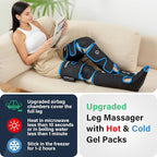 comrelax Air Compression Leg Massager for Circulation and Recovery Full Leg Massager with Cold Therapies 3 Modes 3 Intensities Sequential Compression Device for Pain Relief
