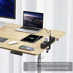 CCCEI Standing Desk Clamp Power Strip with 15 Outlets, Black Desktop Edge Mount Surge Protector Outlet, Fast Charging USB-A and 45W USB-C Ports, 4 FT Flat Plug, Black Fit 1.6 inch Table top.