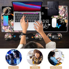 Ergonomic Keyboard Wrist Rest & Mouse Pad Wrist Rest Set, 31.5"x 11.8" Large XXL Gaming Desk Pad Memory Foam Non-Slip Desk Mat for Office & Home, Floral Quote She Believed She Could So She Did