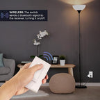RunLessWire Wall Plug Bluetooth Battery-Free Wireless Light Switch Kit 30ft BLE Range Self-Powered by Kinetic Energy for Easy Control of Outlets: 1 Remote Switch Controls 1 Plug-in Receiver - White