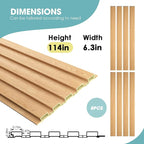 OUZUGIE WPC Acoustic Slat Wall Paneling, 8-Pack 114 x 6 Inches 3D Wall Panels for Interior Wall Decor,Living Room,TV Background,Study Room,Office Spaces,Bedroom,Low Grille (Oak)