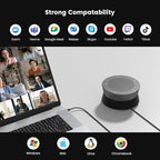 NEARITY A11 Conference Speaker and Microphone, 4 Mics USB Speakerphone with AI Noise Cancelling, 13ft Audio Pickup, Plug and Play Computer Speaker with Mic for Work/Online Conferencing/Home Office