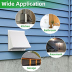 JYINCPED 10 Inch Hooded Wall Vent with Screen and Damper,Galvanized Steel Exterior Wall Exhaust Vent Cover Cap for Kitchen Range Hood Duct Ventilation Outside Air Exhaust Applications,White