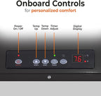 Comfort Zone 10,000W Hard-Wired Garage Heater – Industrial & Commercial Ceiling Mount, 240V Fan-Forced Heater with Remote, Digital Thermostat, Timer, 2 Heat Settings, Overheat Protection, Black