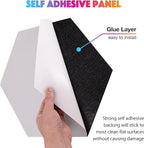 Acoustic Panels 18 Pack Soundproof Wall Panels, 14" X 12" X 0.4" Sound Proof Panles, High-Density Wall Decoration Sound Absorbing Panel, Hexagon Wall Panel for Home Office with Self-Adhesive (Black)