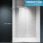 Shower Glass Panel, 32" W x 78.75" H Fixed Shower Screen Panel with 3/8"(10mm) SGCC Clear Tempered Glass, Frameless Walk in Shower Door for Bathroom (Chrome, 32" W x 78.75" H)