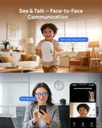 Indoor Security Camera with 4" Screen, 4MP Baby/Elderly Monitor with AI Conversation & Two-Way Video, Baby Crying, Human and Pet Detection, 355°Pan, 5G/2.4G WiFi, Motion Tracking, Smart Home Camera