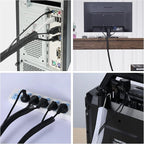 AGPTEK Cable Sleeve Cover, 10ft - 1.5 inch Desk Cord Organizer Cable Hider, Home Office Wire Management Computer TV Wire Loom Tubing, Pet Proof Cord Protector, from Cat Dog Chewing, Black