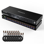 TESmart 16 Port HDMI KVM Switch 8K@60Hz, USB 3.0 16X1 Rackmount KVM Enterprise-Grade EDID Emulator | Hotkey Switch | RS232 | HDCP 2.3 | IR Remote | IP Control | Auto Scan | with 8 Pcs 5ft KVM Cable