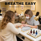 Nail Dust Collector | 1000PA Cordless Nail Dust Collector Nail Tech | 10 Speed Levels | Low Noise & Strong Suction | Reusable Filter, 10 Pads + Nail Dust Brush | for Acrylic Nails, Salon & Home-White