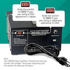 LiteFuze 3000 Watt Japan Voltage Converter Transformer Step Up/Down - 100v to 120v / 120v to 100v Japanese Power Converter - Fully Grounded Cord CE Certified
