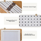 Pegboard Display, 5.6Ft Wooden Room Divider Folding Privacy Screens Portable Freestanding Wall Organizer for Retail Craft Art Display Board (6panels, White)