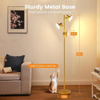 SIBRILLE 36W LED Tree Floor Lamp, Modern Dimmable Standing Lamp with Remote & Touch Control, 4 Color Temperatures, 3 Rotatable LED Light Floor Lamps for Living Room, Bedroom, Office
