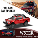 WS-589 Rugged Pickup Truck Bluetooth Replica Speaker – Portable Audio with TWS, LED Party Lights & HD Stereo | Unique Surprise Gift for Music & Truck Lovers(Red)