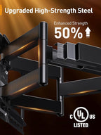 Perlegear UL-Listed Full Motion TV Wall Mount for 42–90 Inch TVs up to 150 lbs, Pre-Assembled TV Mount with Tool-Free Tilt, Swivel, Extension, Max VESA 600 x 400mm, 12″/16″/18″/24″ Wood Studs, PGLF16
