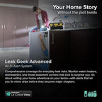 Leak Geek Advanced Wi-Fi Alert System with The Bridge Gateway, 2 Water Spot Detection Sensors, and a Water Leak Area Detection Sensor with 76-inch Cable