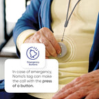 Emergency Alert & Movement Sensor Tags – Elderly Monitoring with Emergency Panic Button, Wearable Fall Detection for Seniors, Water-Resistant - Works with Nomo Care Kit -10-Year Battery Life - 4 Tags